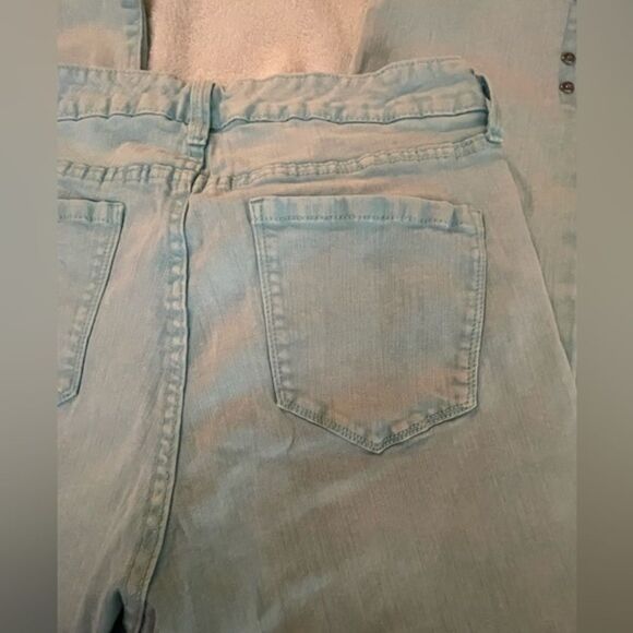 Size 10 Nine West frayed hem stretch 5-pocket zipper front belt Christie Capri - Picture 12 of 14